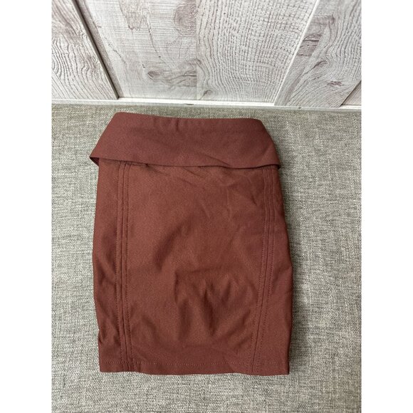 Wild Fable Brown Denim Strapless Smocked Tube Top Size XXL Summer Cruise Beach - Picture 3 of 7